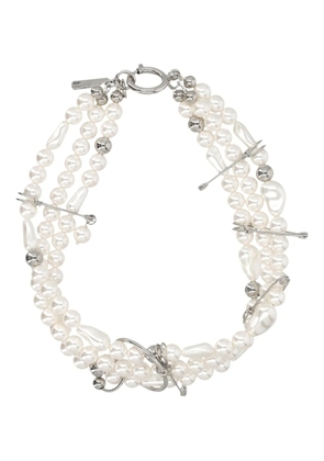 Justine Clenquet pearl-brass choker - Silver