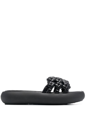 Vic Matie woven leather platform slides - Black