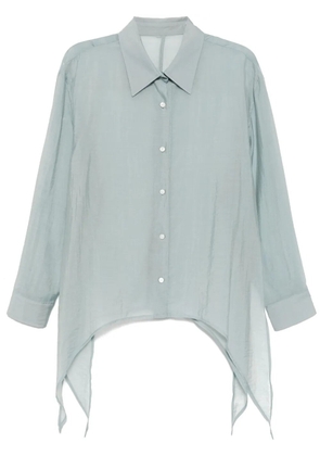 System side slit tie shirt - Blue