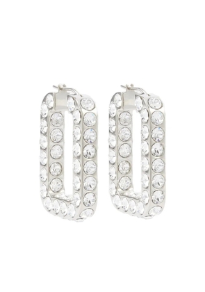 Amina Muaddi crystal-embellished hoop earrings - Silver