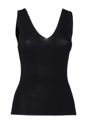 Filippo De Laurentiis ribbed V-neck top - Black