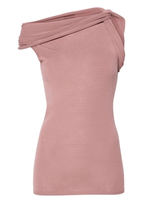 Rick Owens twisted-neckline knitted tank top - Pink