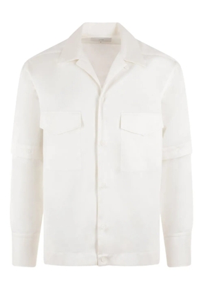 Setchu notched-lapel cotton shirt - Neutrals
