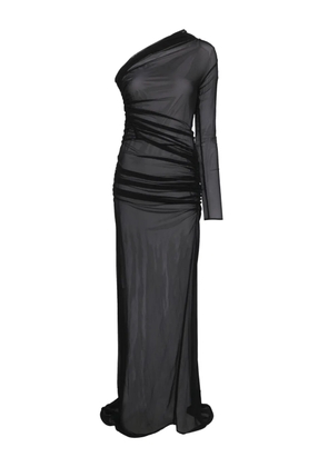 Atlein one-shoulder maxi dress - Black