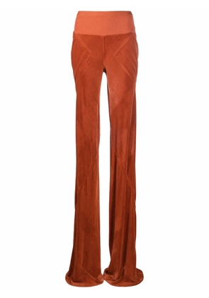 Rick Owens bias-cut velvet-effect trousers - Orange