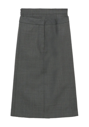 SHUSHU/TONG layered-details midi skirt - Grey