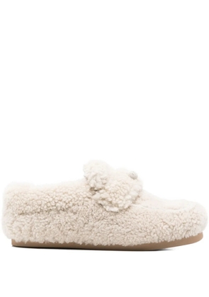 Fabiana Filippi shearling button loafers - Neutrals