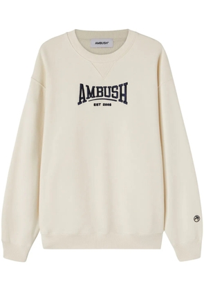 AMBUSH logo-embroidered organic-cotton sweatshirt - White