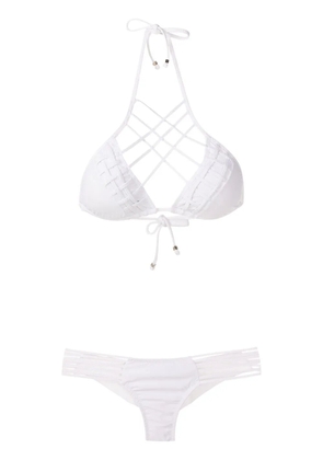 Amir Slama lattice-strap bikini set - White