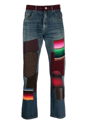 Junya Watanabe MAN patchwork-design slim-cut jeans - Blue