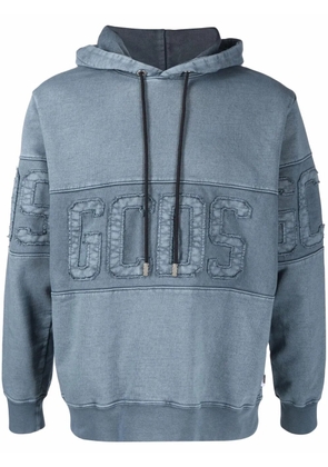 GCDS logo-embroidered hoodie - Blue