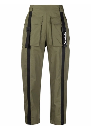 Love Moschino flap-pockets cotton-blend parachute trousers - Green