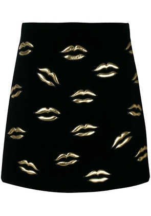 Givenchy lip print mini A-line skirt - Black