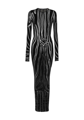Balmain zebra-print velvet midi dress - Black
