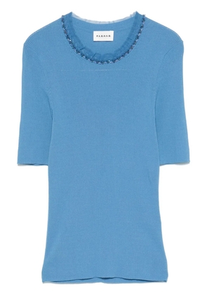 P.A.R.O.S.H. bead-embellished T-shirt - Blue