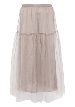 JNBY A-line tulle midi skirt - Grey