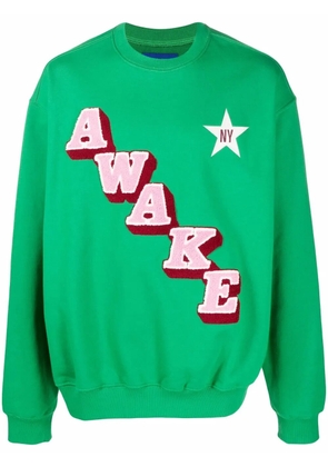 Awake NY intarsia-knit long-sleeve jumper - Green