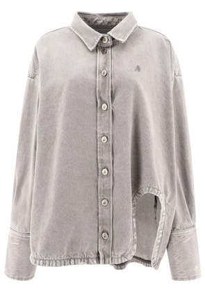 The Attico cut-out detail asymmetric collar shirt - Grey
