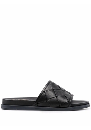 Casadei interwoven leather sliders - Black