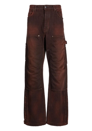 AMIRI mid-rise cotton jacquard trousers - Brown