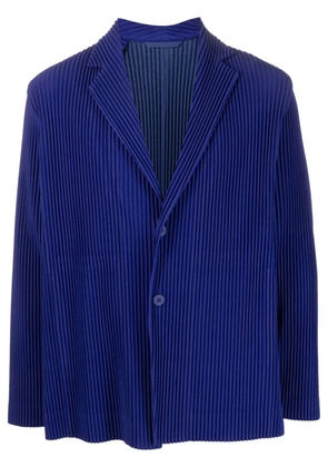 Homme Plissé Issey Miyake ribbed single-breasted blazer - Blue