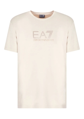 Ea7 Emporio Armani logo-embroidered T-shirt - U1086 BEIGE