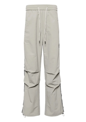 Ground Zero logo print straight-leg trousers - Grey