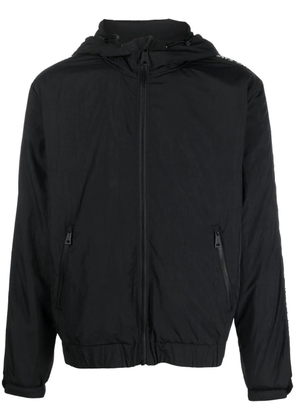 Versace Jeans Couture logo-tape hooded jacket - Black