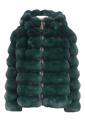 UNCOMMON faux-fur hooded coat - Green