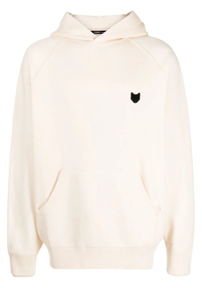 ZZERO BY SONGZIO Panther-embroidered cotton hoodie - Neutrals