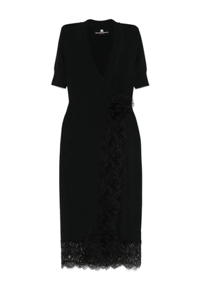 Ermanno Scervino lace-embellished wrap dress - Black