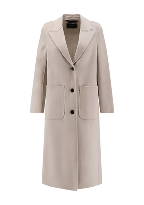 Paltò peak lapel patch pocket elsa coat - Neutrals