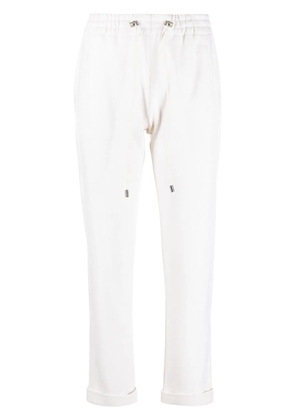 Colombo elasticated drawstring-waistband trousers - White