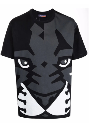 Just Don tiger-print cotton T-shirt - Black