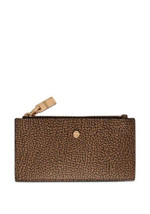 Borbonese top-zip logo-detail wallet - Brown
