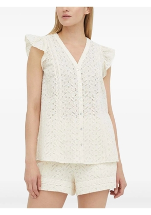 Bruuns Bazaar eyelet ruffled shirt - White