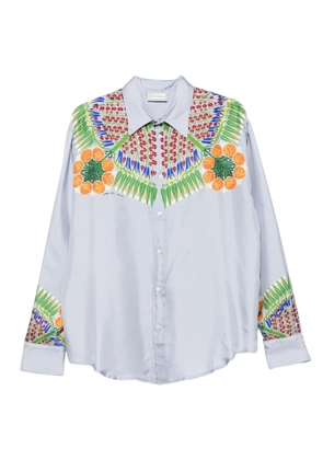 Pierre-Louis Mascia floral-print long-sleeve shirt - Blue