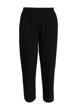Devotion elasticated-waistband cotton trousers - Black