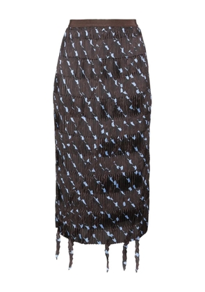 JNBY fringed-edge midi skirt - Brown