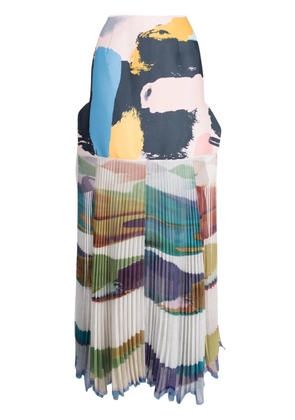 Maticevski Flagrant abstract-print draped skirt - Multicolour