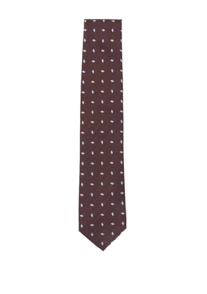 Brioni diamond-pattern tie - Brown