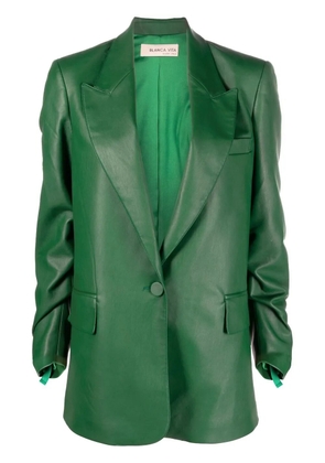 Blanca Vita polished-finish single-breasted blazer - Green
