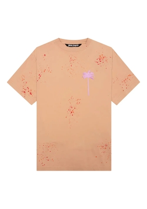 Palm Angels palm-tree paint-splatter T-shirt - Orange