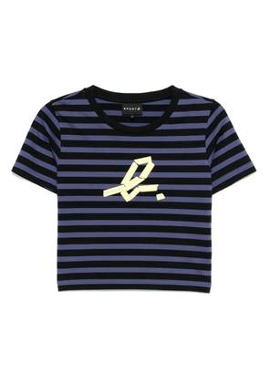 SPORT b. by agnès b. crop stripe T-shirt - Black