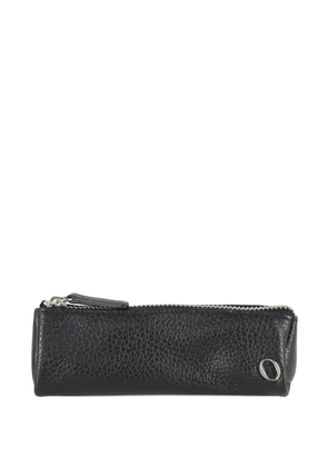 Orciani zip-fastening pebble leather wash bag - Black