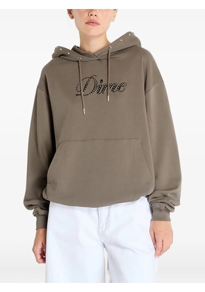 dime Cursive studded hoodie - Brown