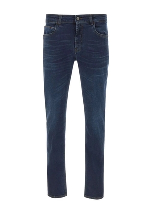 Fay five-pocket logo-patch jeans - Blue