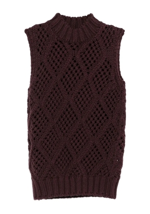 Eleventy cable-knit sleeveless top - Purple