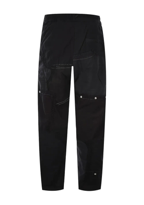 By Walid patchwork elasticated-waist straight trousers - Black