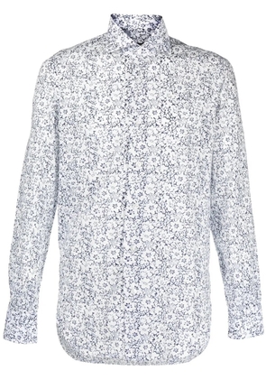 Barba floral-print long-sleeve shirt - White
